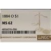 Image 3 : 1884-O MORGAN SILVER DOLLAR NGC MS62