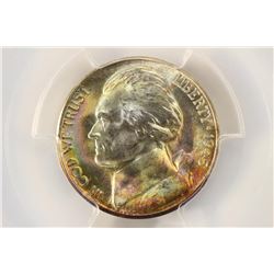 1945-D 35% SILVER JEFFERSON WAR NICKEL PCGS MS66