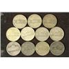Image 2 : 11 ASSORTED 35% SILVER JEFFERSON WAR NICKELS