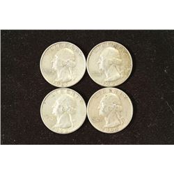 1961-D,62-D,63 & 64 WASHINGTON SILVER QUARTERS