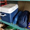 Image 1 : BLUE COOLERS, HEATER, AND TENT