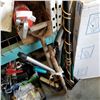 Image 2 : TREE PRUNER, BUSH PRUNER, BUNDLE OF TOOLS, GARDEN TOOLS, FIRE EXTINGUISHER, AND TIRE CHAINS