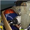 Image 2 : BOX OF SPORTING GOODS, SKATEBOARD DECK, BASKETBALL, AND MORE