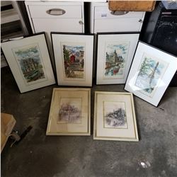 4 ITALIAN PRINTS AND 2 EASTERN PRINTS