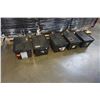Image 2 : 5 BLACK INTERLOCKING LID STACKING STORAGE TOTES