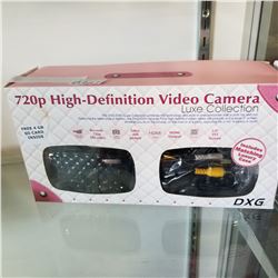 AS NEW IN BOX DXG 720P HI DEF VIDEO CAMERA LUXE COLLECTION