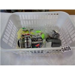FISHING WEIGHTS, REEL, AND LINE
