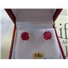 Image 2 : 14KT YELLOW GOLD GENUINE 7mm 3.6CT RUBY STUD EARRINGS W/ APPRAISAL $1600