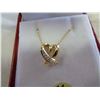 Image 2 : 14KT YELLOW GOLD 0.01CT/3 DIAMOND PENDANT AND CHAIN W/ APPRAISAL $900