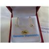 Image 2 : 14KT YELLOW GOLD 0.18CT DIAMOND LEVERBACK EARRINGS W/ APPRAISAL $1500
