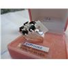 Image 3 : STERLING SILVER GENUINE 1/45CT/10 SAPPHIRES BLUE AND WHITE SAPPHIRE CLUSTER RING SIZE 6.75 W/ APPRAI