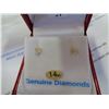 Image 2 : 14KT YELLOW GOLD 0.14CT DIAMOND STUD EARRINGS W/ APPRAISAL $900