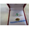 Image 2 : 10KT WHITE GOLD 6x4mm GENUINE EMERALD RING SIZE 6.25 - RETAIL $500