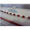 Image 3 : STERLING SILVER 6x4mm GENUINE 9CT/16 RUBIES - RUBY AND CZ BRACELET W/ APPRAISAL $1200