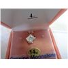 Image 2 : 14KT WHITE GOLD 5x5mm GENUINE 0.52 MOONSTONE PENDANT W/ APPRAISAL $250