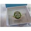 Image 2 : STERLING SILVER GOLD PLATED 16x12mm GENUINE 11.25CT GREEN QUARTZ AND 0.12CT TSAVORITE RING SIZE 10 W