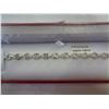 Image 2 : STERLING SILVER GENUINE WHITE TOPAZ TENNIS BRACELET - RETAIL $400