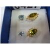 Image 2 : BLUE SAPPHIRE NECKLACE, STERLING TOPAZ EARRINGS, GREEN STONE EARRINGS, AND RING