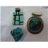 Image 2 : 3 PIECES OF TURQUOISE AND STERLING JEWELLERY