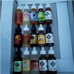 15 BOTTLES OF VARIETY 30ML E VAPE JUICE RETAIL $20EA