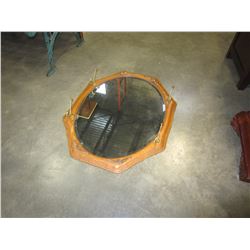 OVAL BEVELED WALL MIRROR W/ HOOKS