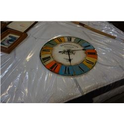KENSINGTON SATION LONDON LARGE GLASS CLOCK