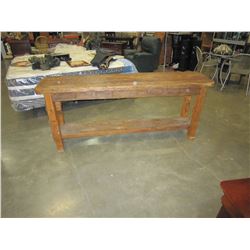 2-TIER RUSTIC 2 DRAWER SOFA TABLE