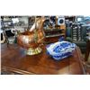 Image 2 : COPPER COAL HOB AND FLOW BLUE LIDDED CASSEROLE