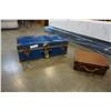 Image 1 : SMALL BLUE TRUNCK AND VINTAGE SUITCASE