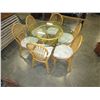 Image 1 : GLASS TOP ROUND RATTAN PATIO TABLE AND 6 CHAIRS