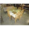 Image 2 : GLASS TOP ROUND RATTAN PATIO TABLE AND 6 CHAIRS