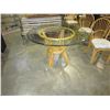Image 4 : GLASS TOP ROUND RATTAN PATIO TABLE AND 6 CHAIRS