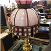Image 3 : ANTIQUE PINK SLAG GLASS LAMP