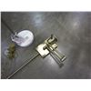 Image 2 : 2 BRASS LAMPS - 1 W/ MARBLE BASE, 1 WALL MOUNT