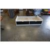 Image 2 : MODERN SINGLE SIZE WHITE AND ESPRESSO BED FRAME WITH STORAGE