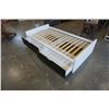 Image 2 : MODERN SINGLE SIZE WHITE AND ESPRESSO BED FRAME WITH STORAGE