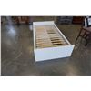 Image 4 : MODERN SINGLE SIZE WHITE AND ESPRESSO BED FRAME WITH STORAGE