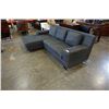 Image 2 : MODERN GREY FABRIC SOFA W/ CHAISE LOUNGE