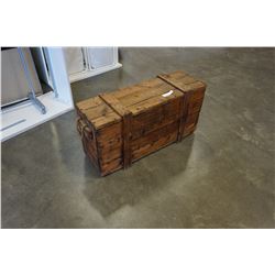 RUSTIC BOX TIN LINED W/ ROPE HANDLES