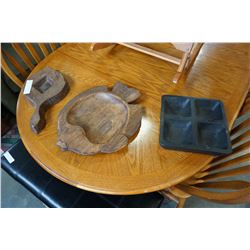 LOT OF HAND MADE WOODEN CENTRE PIECES
