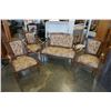 Image 1 : VINTAGE CARVED 4-PIECE PARLOR SET