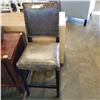 Image 2 : NEW 24" ANTIQUE GREY LEATHER COUNTER STOOL W/ NAILHEADS - WHOLESALE PRICE $250, CURRENT RETAIL $375