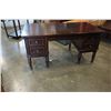 Image 1 : ASHLEY FLOOR MODEL DARK CHERRY FINISH STORAGE DESK, RETAIL $1249