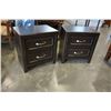 Image 1 : ASHLEY FLOOR MODEL 2 DRAWER DARK FINISH NIGHTSTANDS - RETAIL $249
