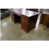 Image 2 : NEW SOLID MAPLE 7 DRAWER OFFICE DESK, FINISHED BACK, DOVETAILED DRAWERS, EXTENSION DRAWER GLIDES, AN