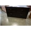 Image 1 : NEW SOLID BIRCH SHAKER MEDIA STAND, WITH 2 DRAWERS AND 2 WOOD PANEL DOORS, HICKORY STAIN, DOVETAILED