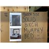 Image 1 : NEW SOLID BIRCH QUEENSIZE MURPHY BED ON HYDRAULICS - SOLID BIRCH IN DARK GREY, RETAIL - $4999