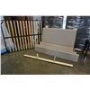 Image 1 : AS NEW MODERN UPHOLSTERED QUEEN SIZE BED FRAME, MISSING HARDWARE