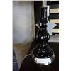 Image 2 : NEW GLASS AND STAINLESS TABLE LAMP W/ SHADE