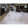 Image 1 : SET OF 3 ART GLASS WINE DECANTERS
